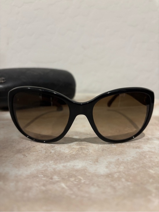 CHANEL 5199-Q Black/Brown Quilted Leather Arm CC Women\'s Sunglasses main image 7